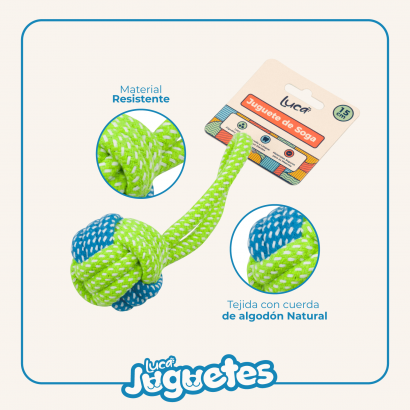 Juguete Soga + Bola - 15 cm...